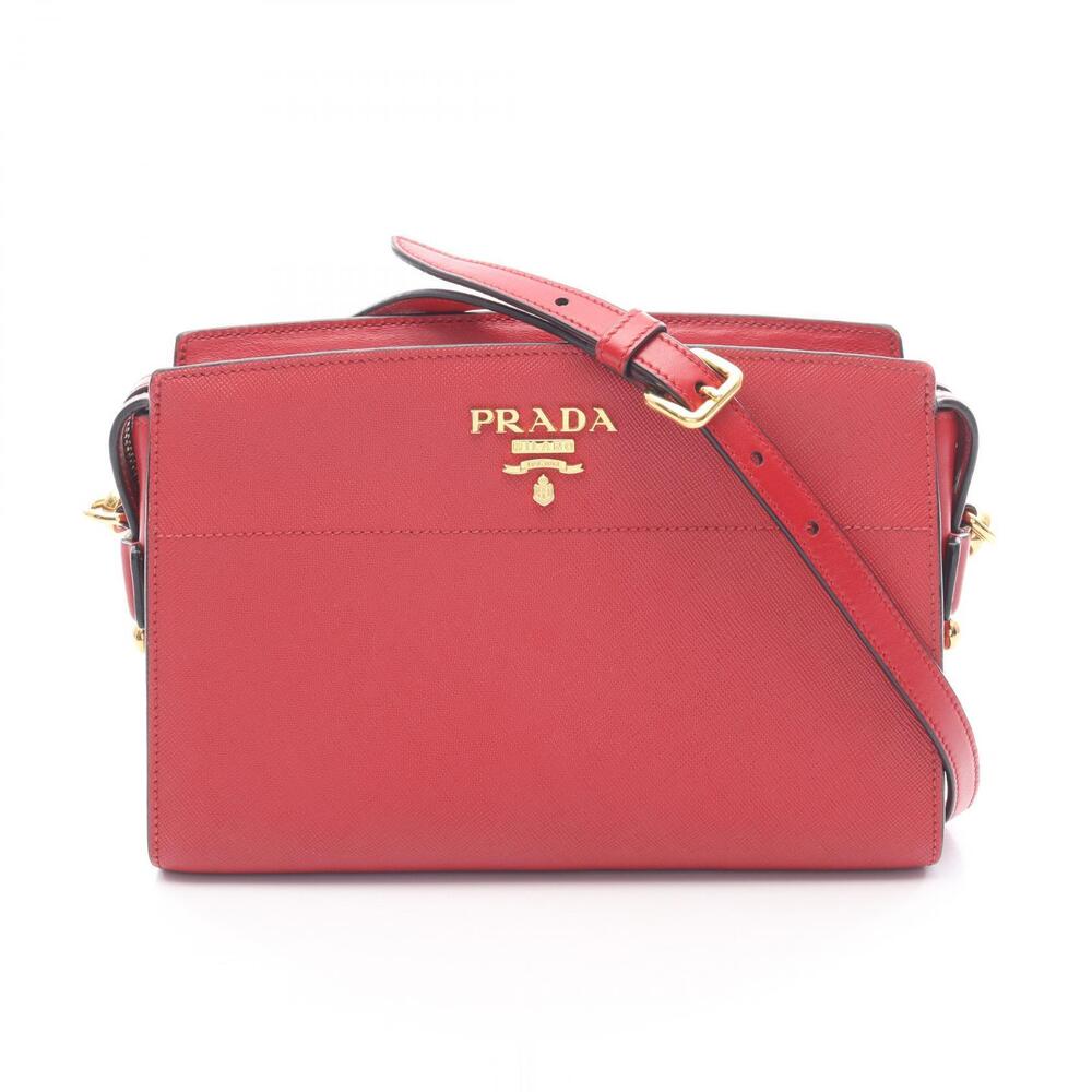 Prada SAFFIANOSOFT Shoulder Bag Saffiano Leather Red